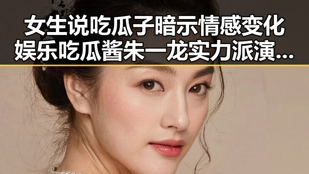 女生说吃瓜子暗示情感变化娱乐吃瓜酱朱一龙实力派演员引发热议